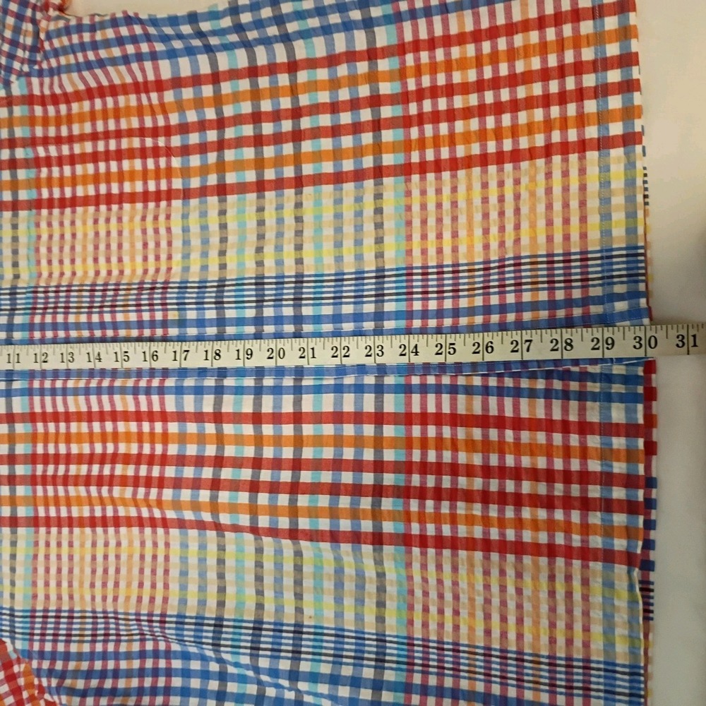 Lands' End Shirt‎ Mens Medium Seersucker Plaid Short Sleeve Button Up Multicolor - Picture 7 of 7